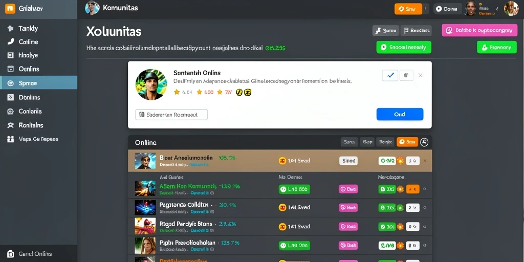Interaksi pemain dalam komunitas online.